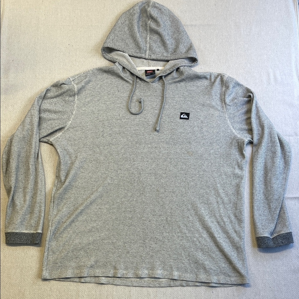 Quiksilver Light Gray Hooded Long Sleeve Pullover - Picture 1 of 10